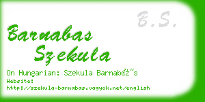 barnabas szekula business card